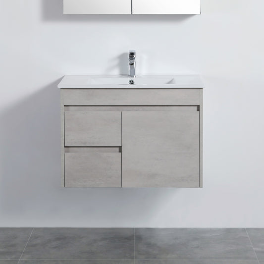 NC74LWH Nova Concrete Grey Wall hung Vanity