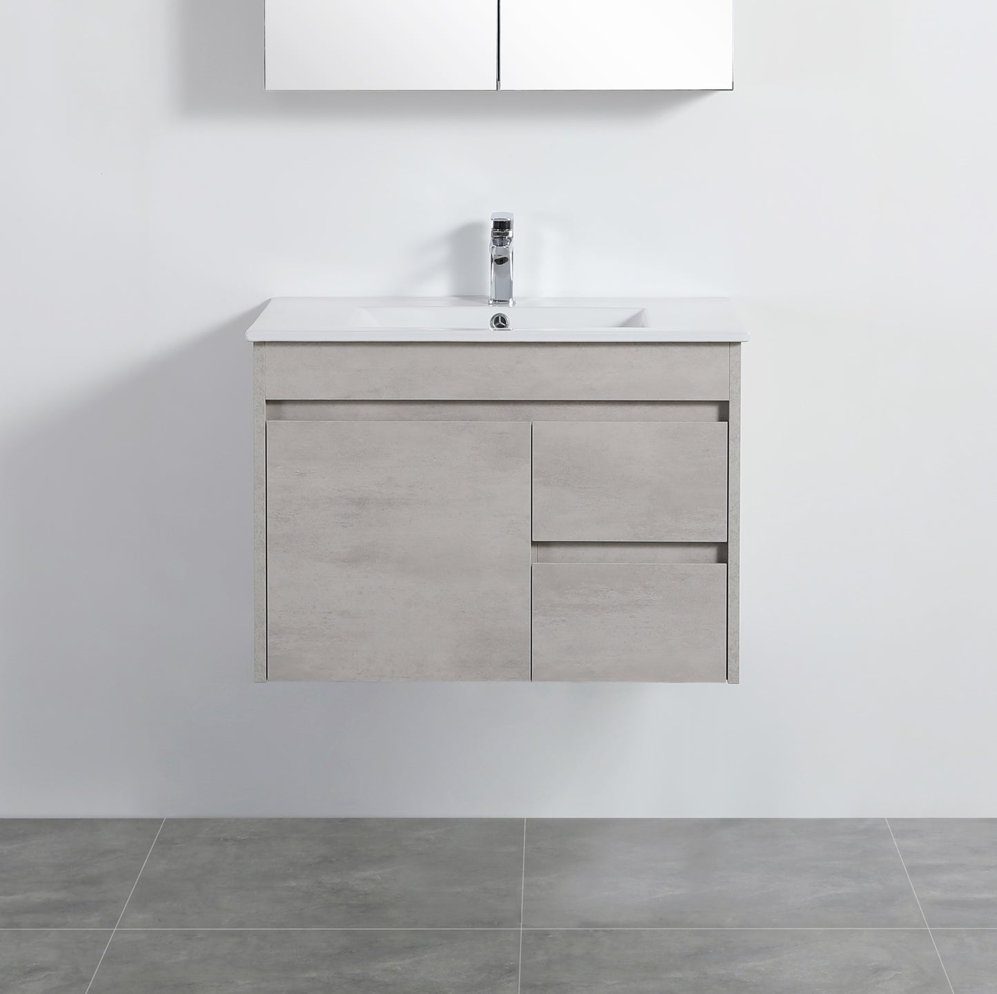 NC74RWH Nova Concrete Grey Wall hung Vanity