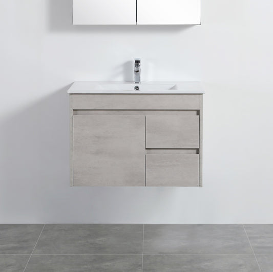 NC74RWH Nova Concrete Grey Wall hung Vanity