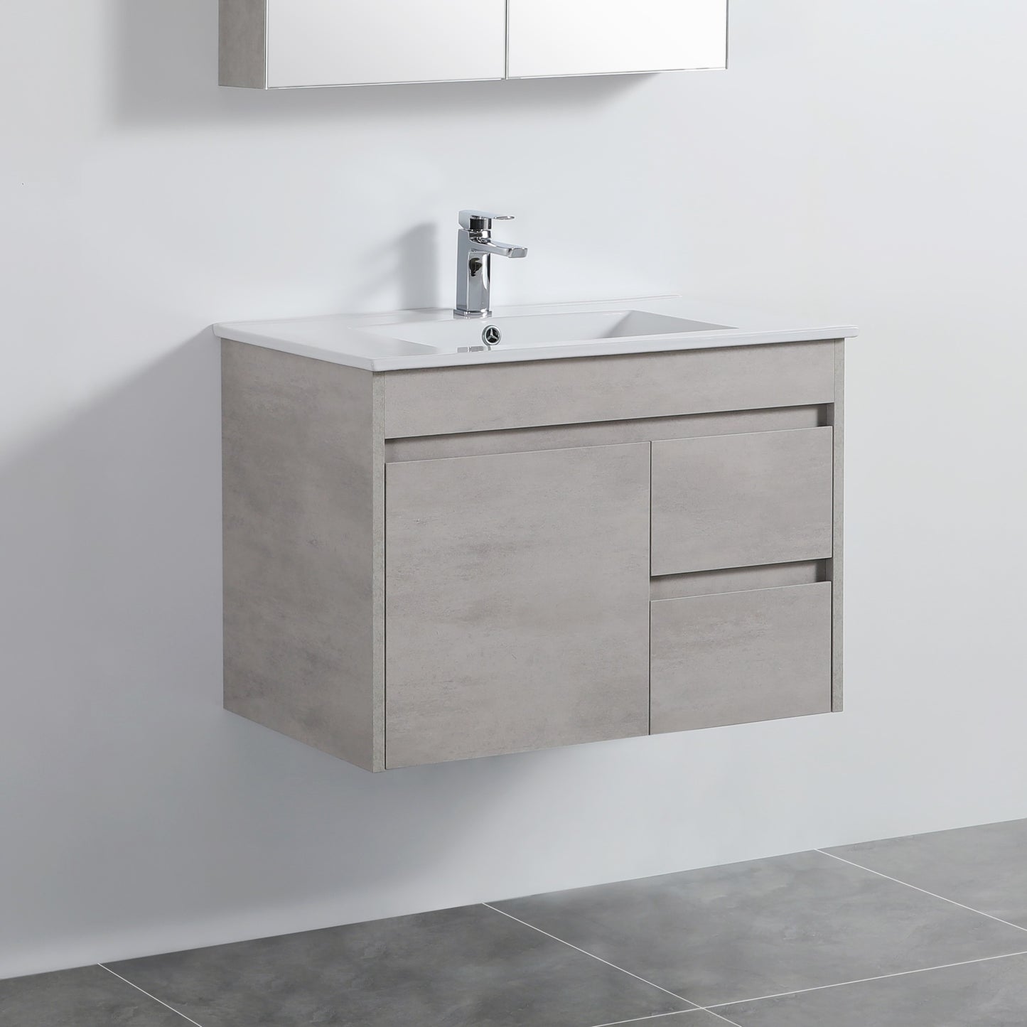 NC74RWH Nova Concrete Grey Wall hung Vanity