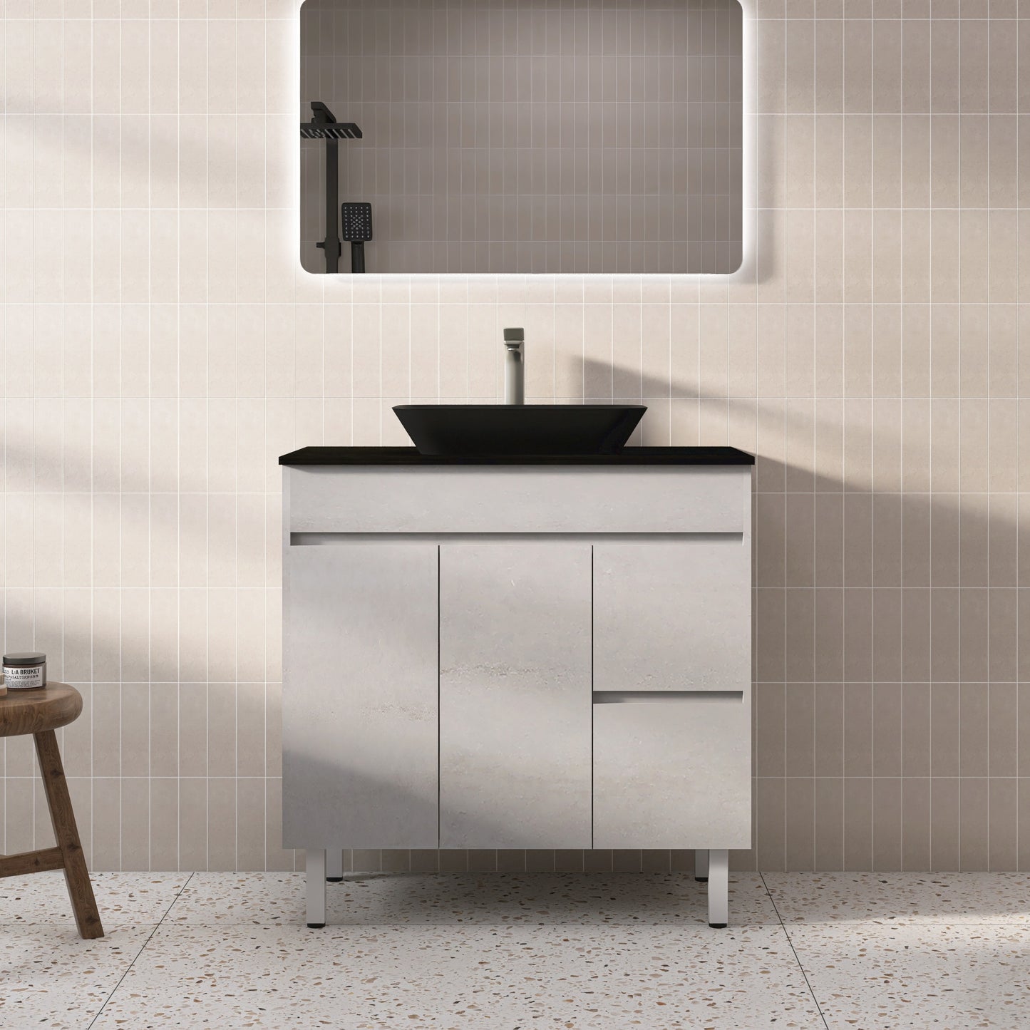 NC94RLG Nova Concrete Grey Free Standing Vanity