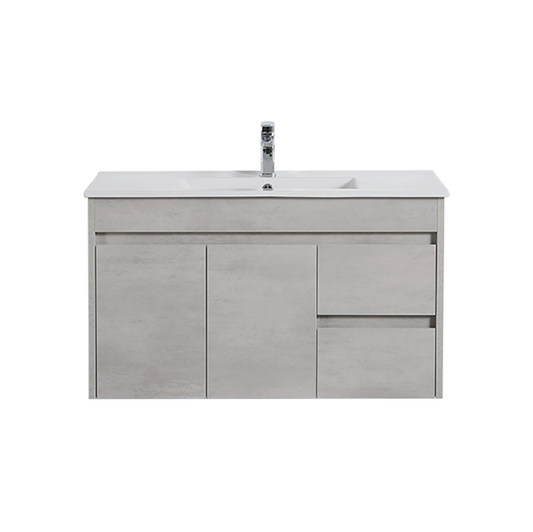 NC94RWH Nova Concrete Grey Rectangular Wall hung Vanity