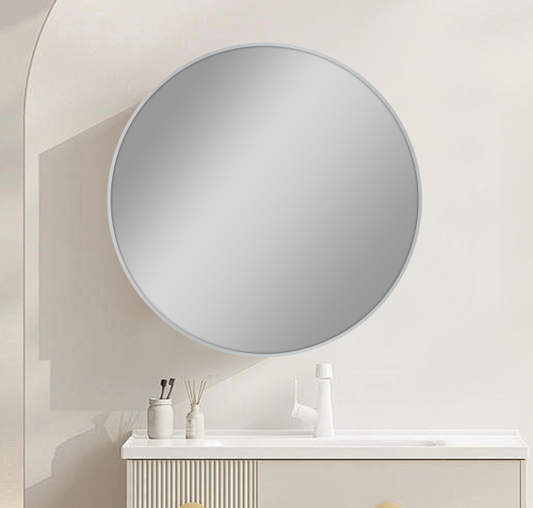 NM-R60-N Carysil Brushed Nickel Round Wall Mounted Mirror