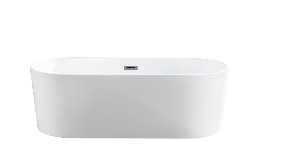 OBT1200-OF Gloss White Oval Free Standing Bathtub
