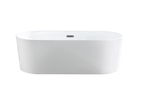 OBT1200-OF Gloss White Oval Free Standing Bathtub
