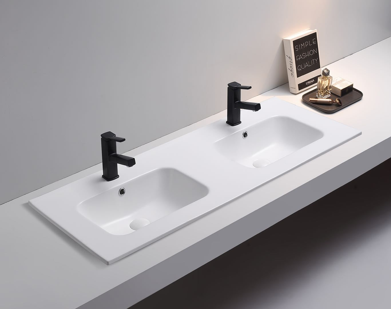 OMW1220 Olivia Matte White Rectangular Vanity Top