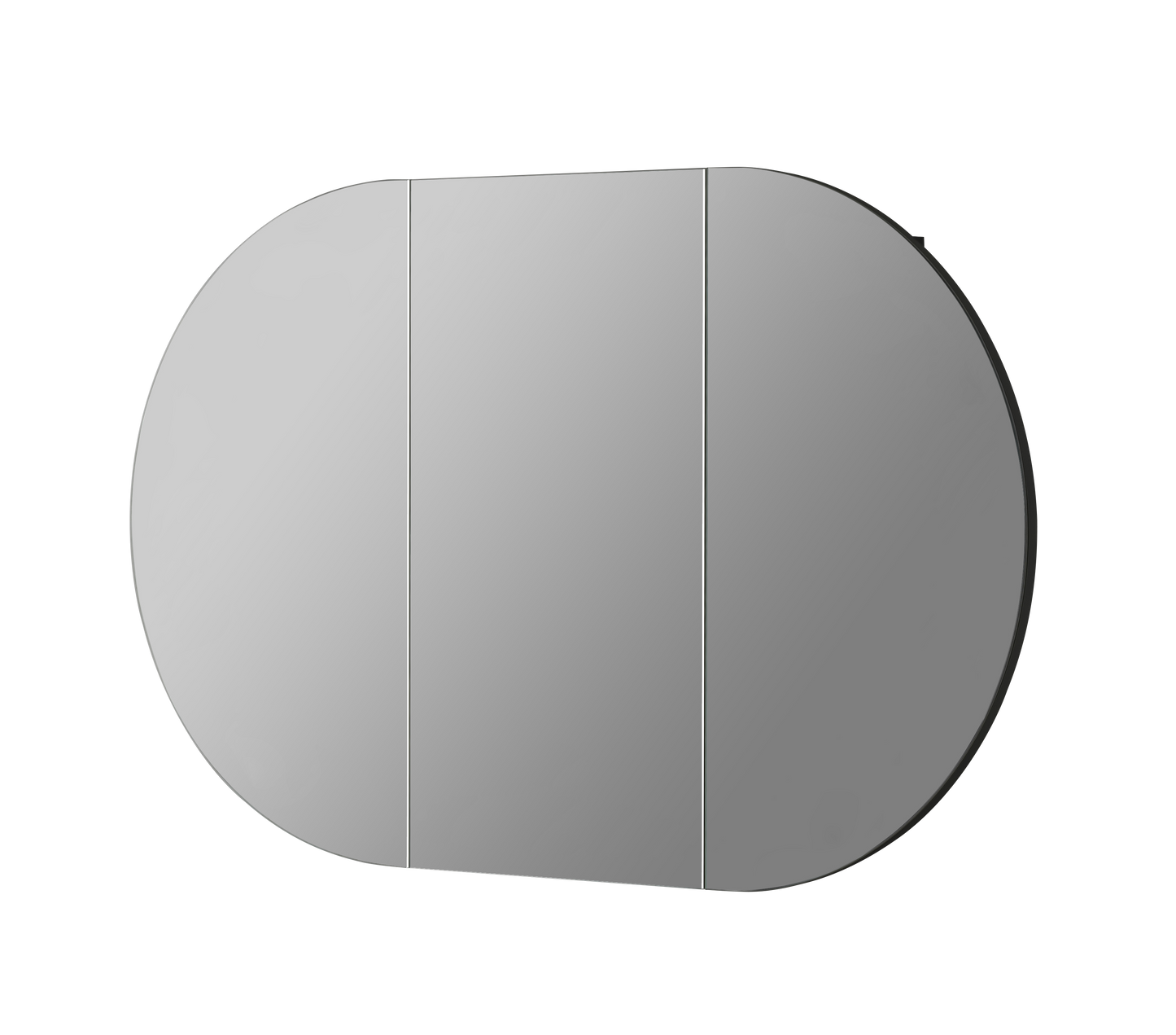 OPLSV1275MB Olivia Matte Black Oval Mirror Cabinet