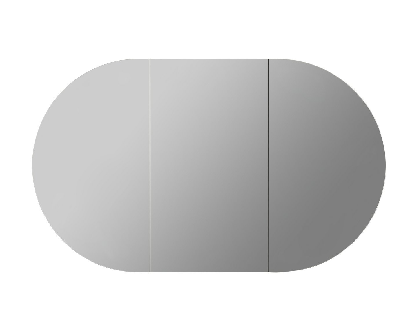 OPLSV1580MB Matte Black Oval Wall Mounted Mirror Cabinet