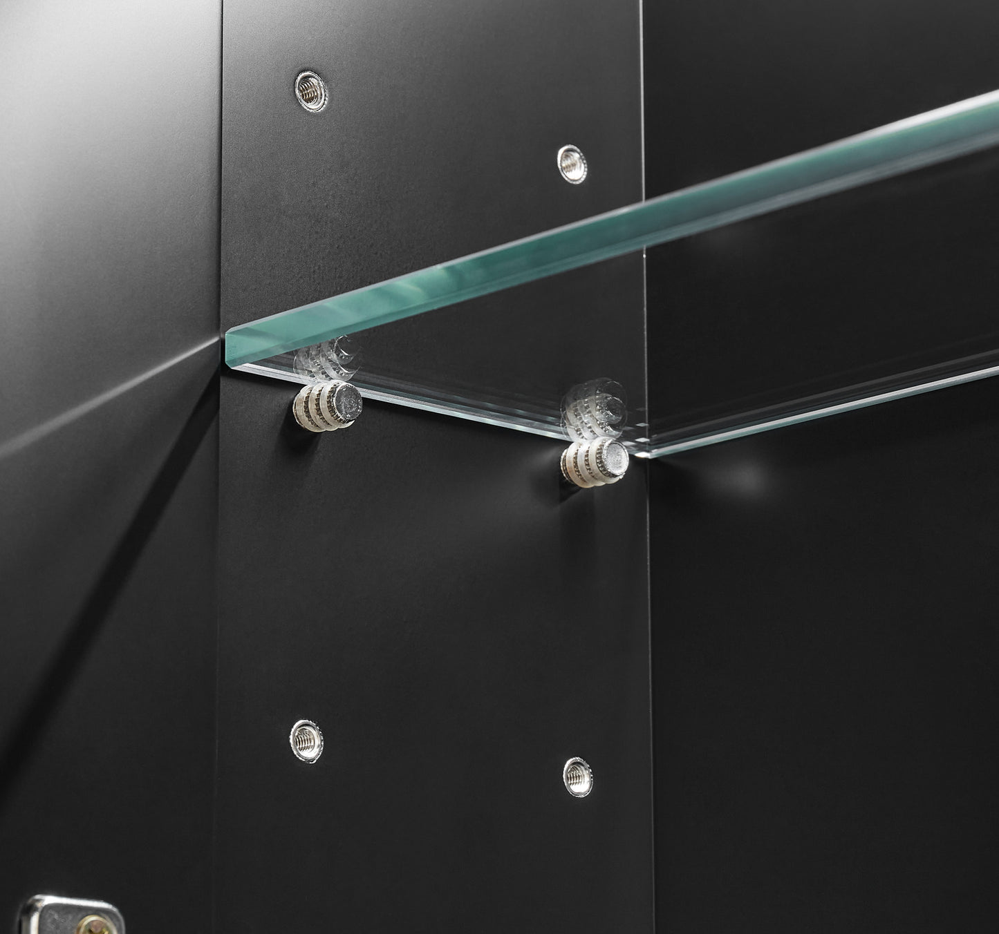 OPLSV4590MB-LED Olivia Matte Black Oval Wall Mounted Mirror Cabinet