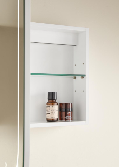 OPLSV4590MW-LED Olivia Matte White Oval Mirror Cabinet