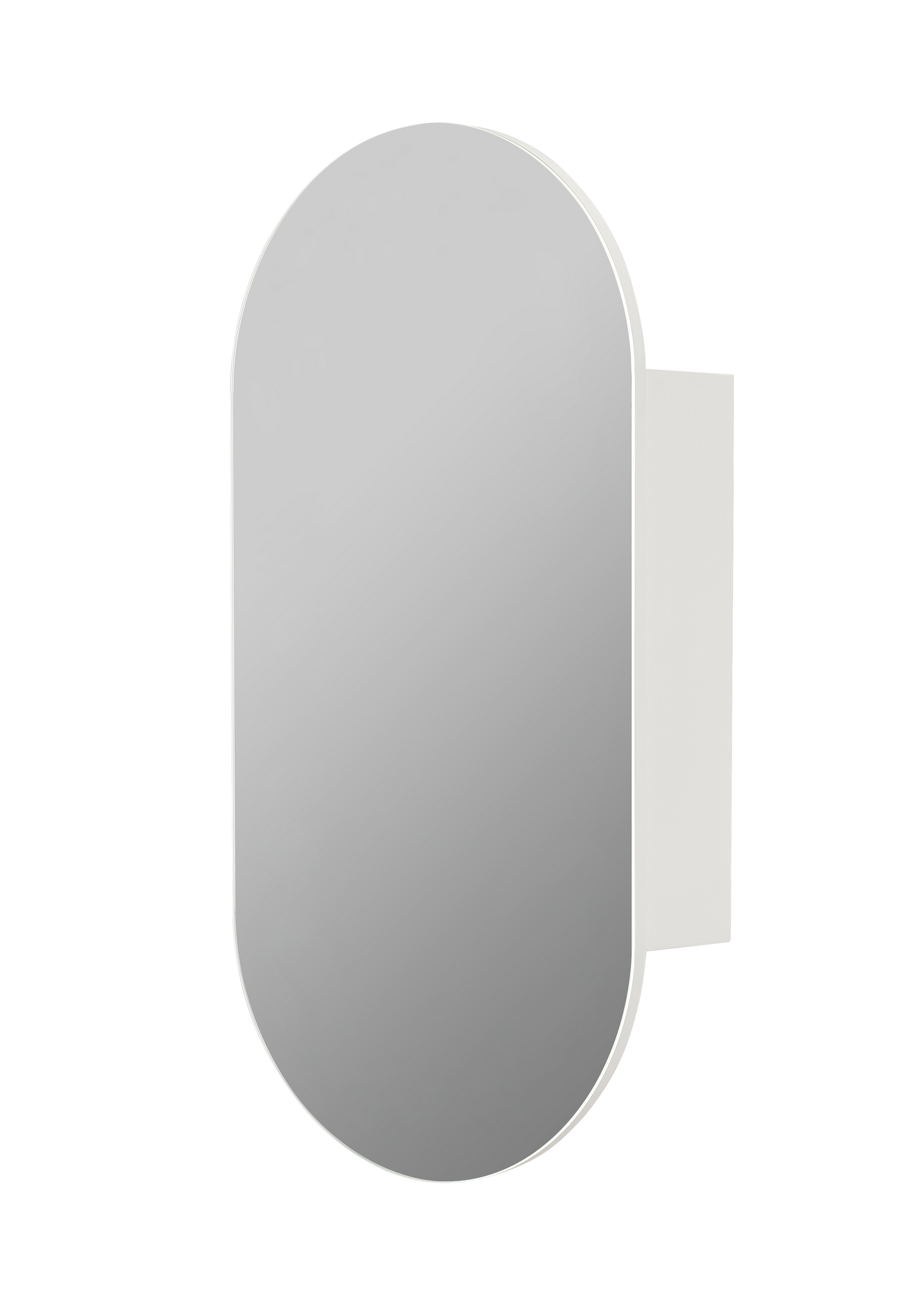 OPLSV4590MW Olivia Matte White Oval Wall Mounted Mirror Cabinet