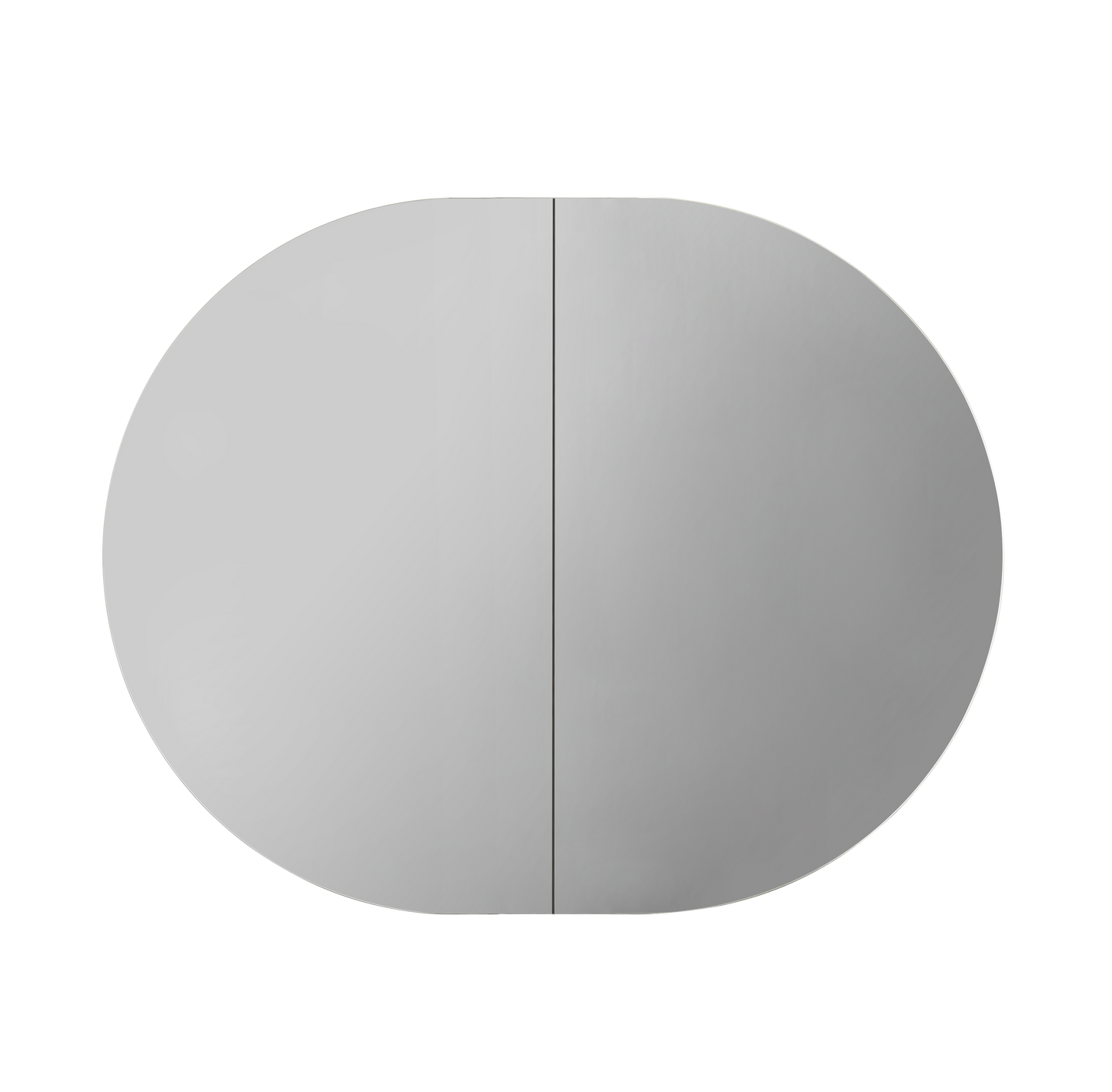 OPLSV9060MB Olivia Matte Black Oval Wall Mounted Mirror Cabinet