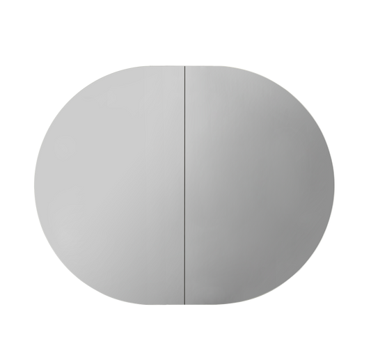 OPLSV9060MB Olivia Matte Black Oval Wall Mounted Mirror Cabinet