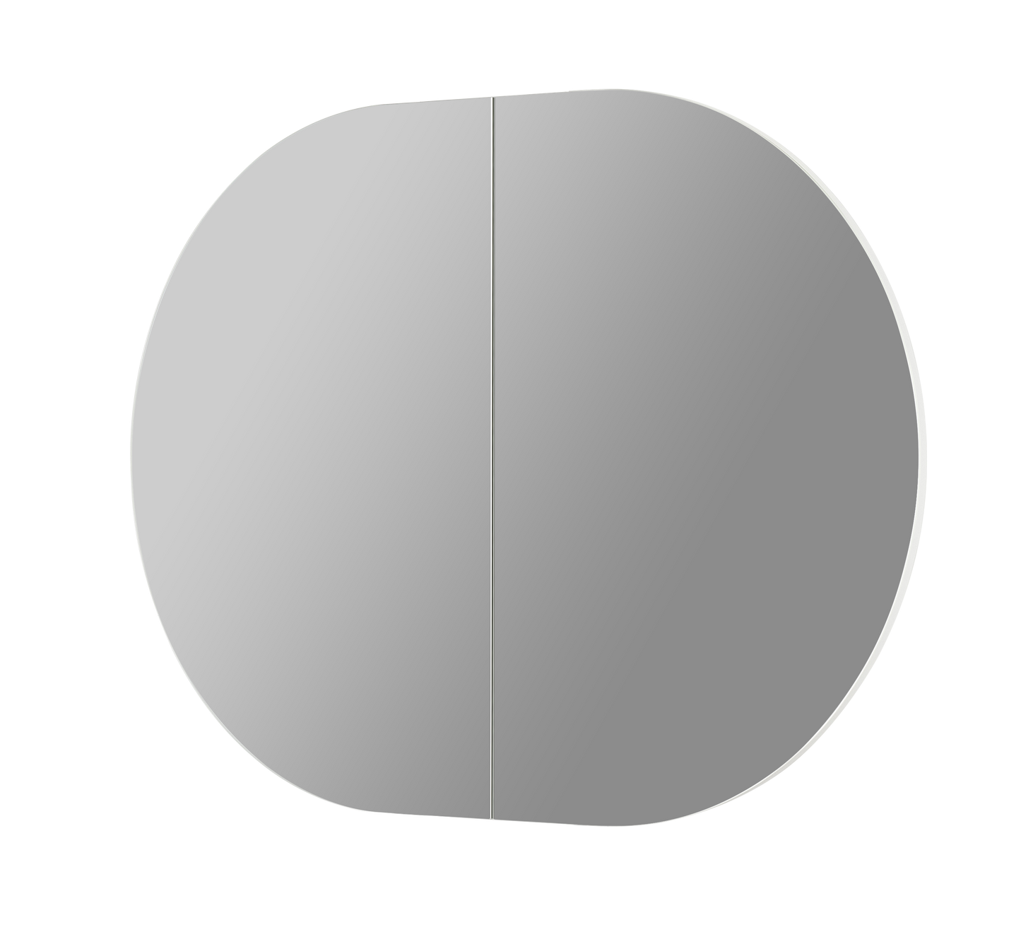 OPLSV9060MB Olivia Matte Black Oval Wall Mounted Mirror Cabinet