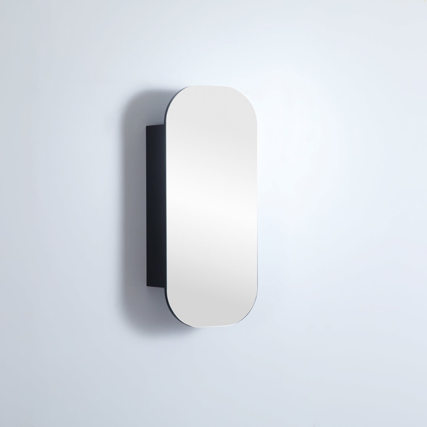 OSV4090MB Olivia Matte Black Rectangular Wall Mounted Shaving Cabinet