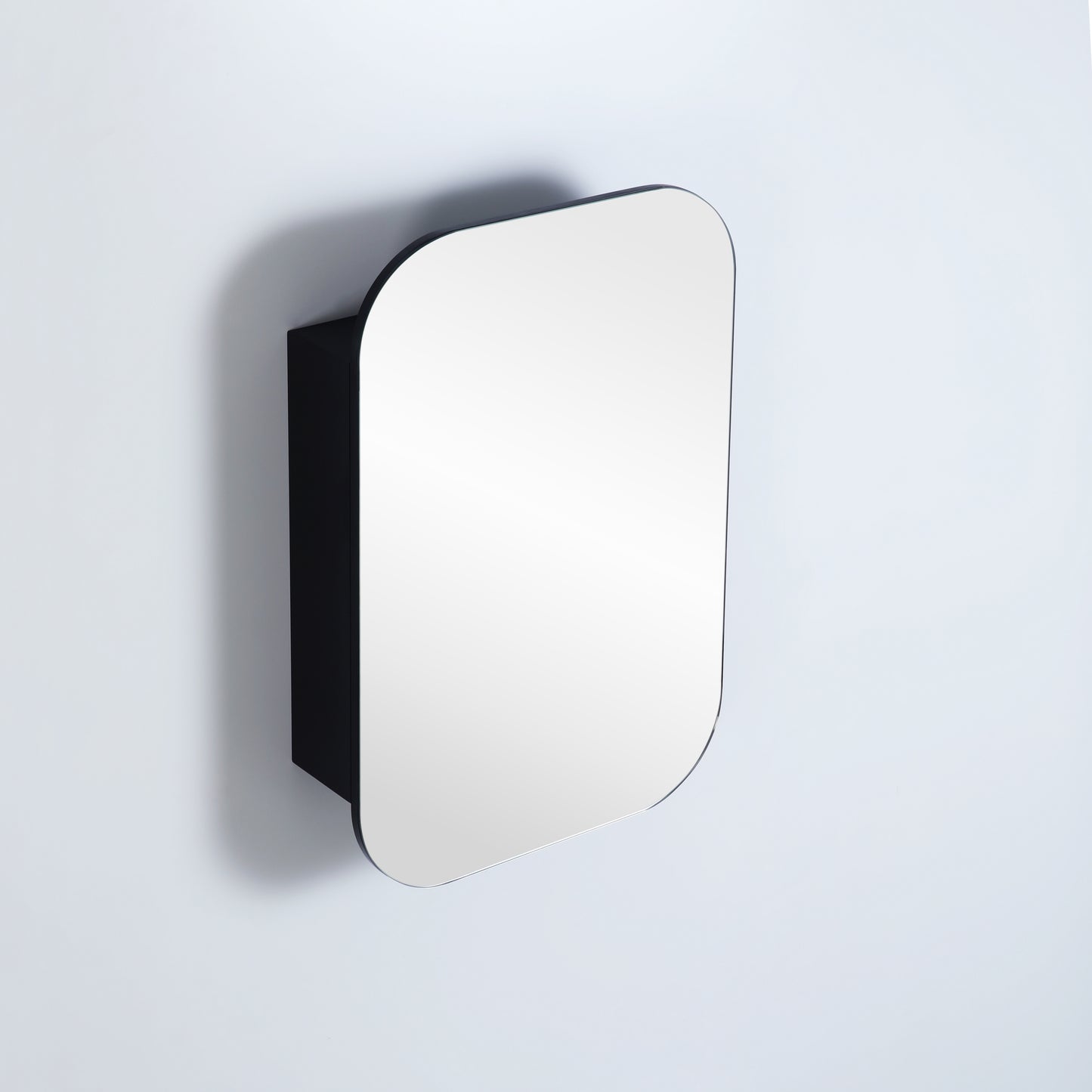 OSV6090MB Olivia Matte Black Rectangular Wall Mounted Mirror Cabinet