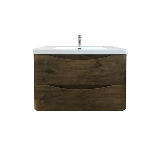 OW900DO Oakland Wood Grain, PVC Filmed Dark Oak Wall Mounted Vanity