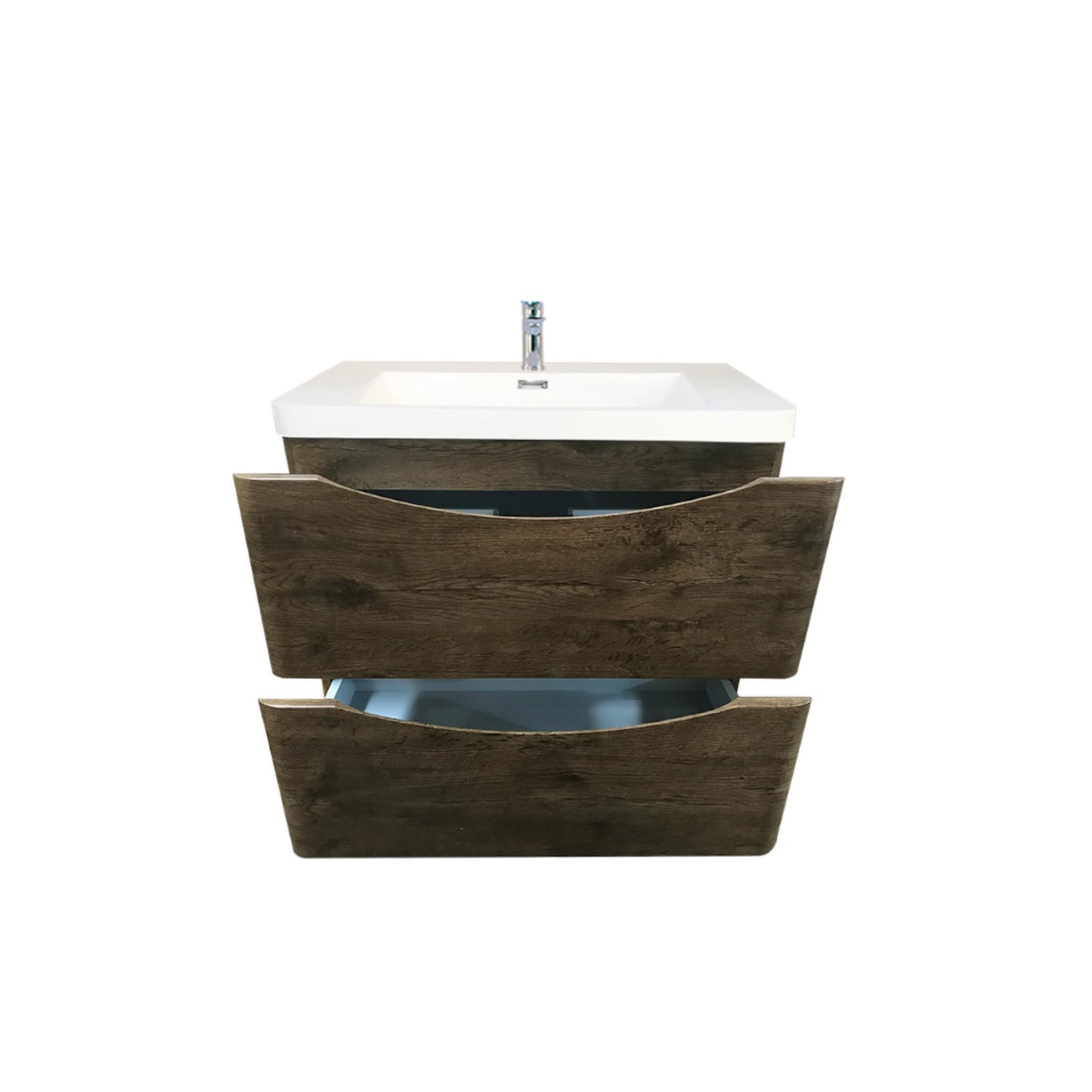 OW900DO Oakland Wood Grain, PVC Filmed Dark Oak Wall Mounted Vanity