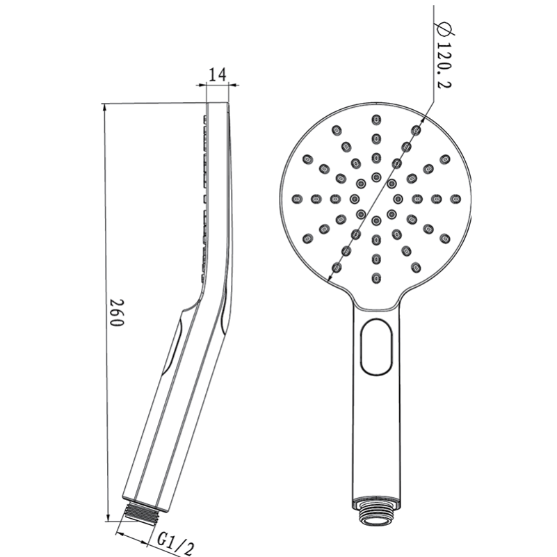 OX-R11.HHS Matte Black Round Handheld Shower