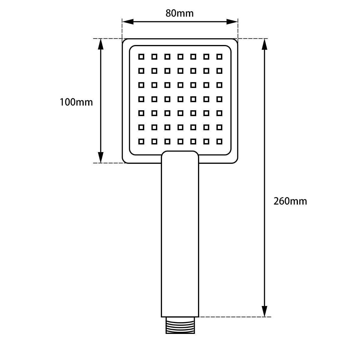 OX-S2.HHS Matte Black Square Handheld Shower