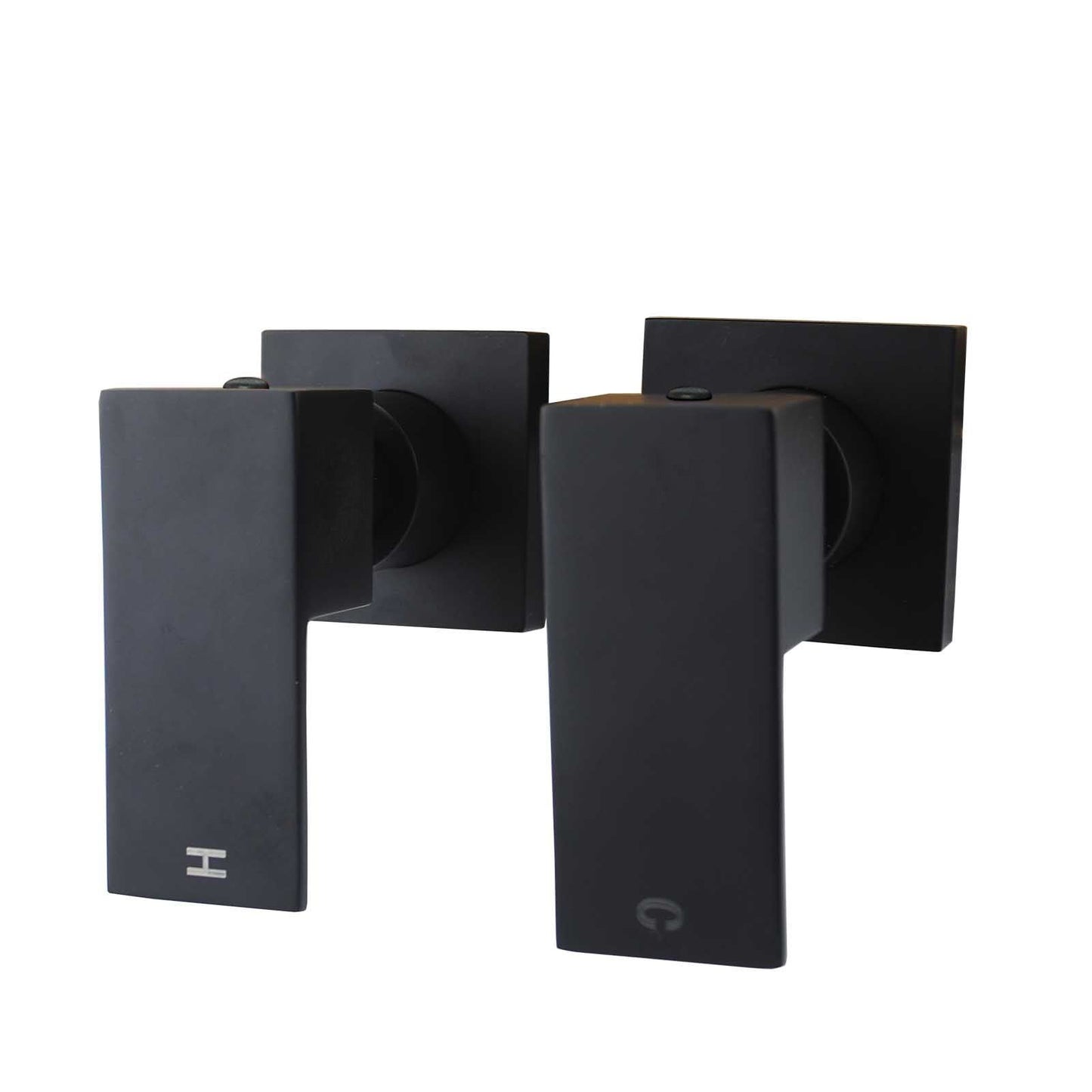 OX0002.ST Blaze Matte Black Wall Mounted Taps