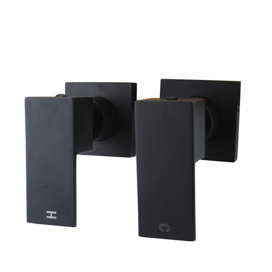 OX0002.ST Blaze Matte Black Wall Mounted Taps