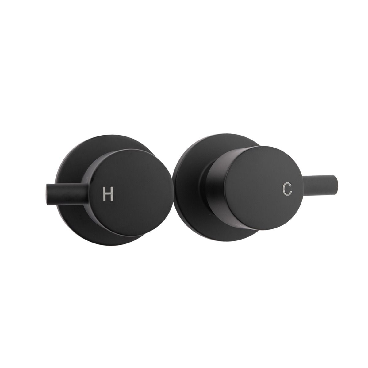 OX0007.ST LUCID PIN Matte Black Round Wall Mounted Shower Taps