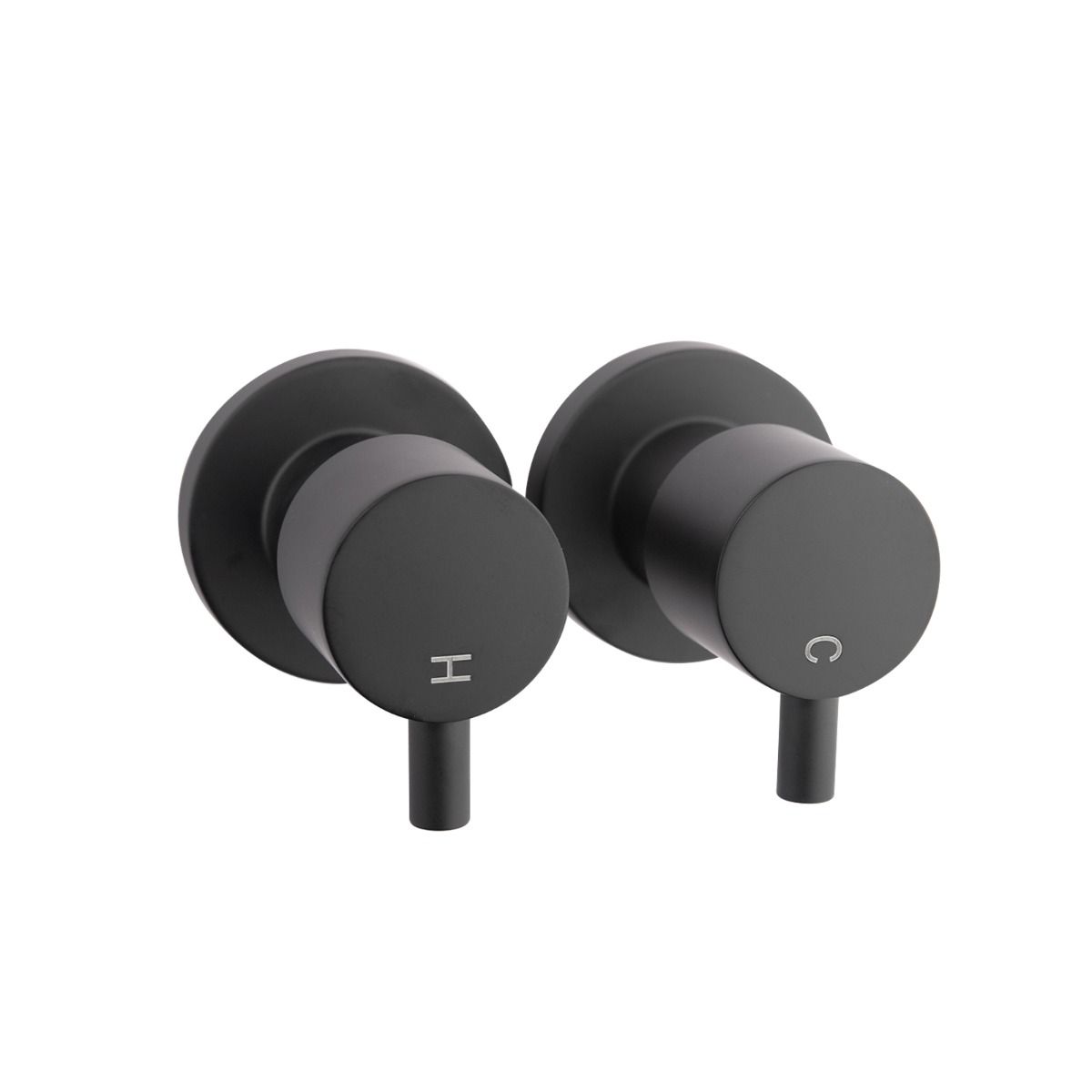 OX0007.ST LUCID PIN Matte Black Round Wall Mounted Shower Taps