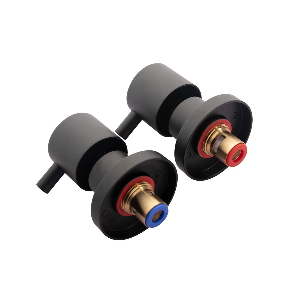 OX0007.ST LUCID PIN Matte Black Round Wall Mounted Shower Taps