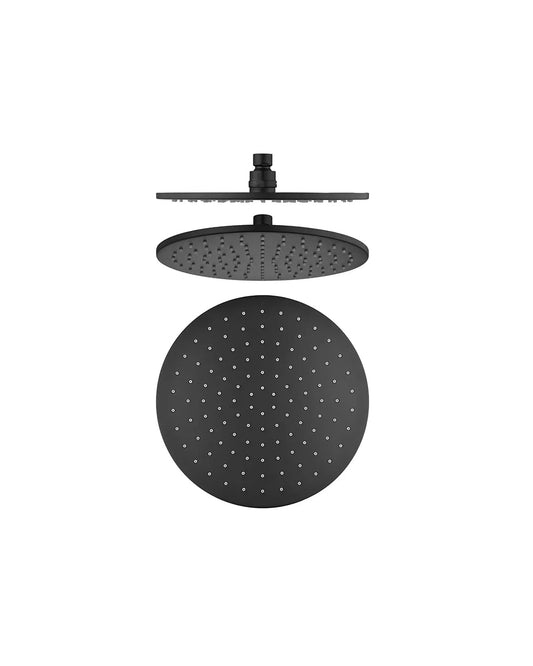 OX0010.SH OX Polished Black Round Wall Mounted Showerhead