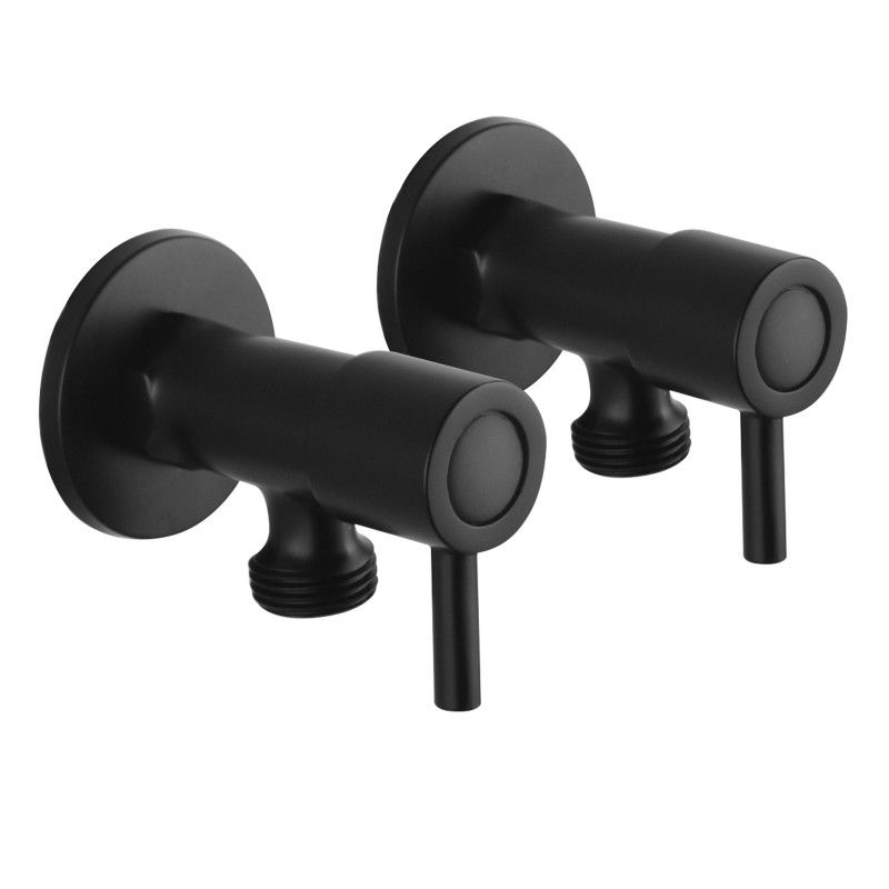 OX0016.WMT+OX0016.WMT Matte, Electroplated Black Round Wall Mounted Stop Tap