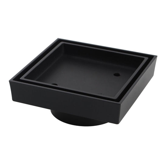 OX002.FD Black, Electroplated Black Square Floor-mounted Floor Waste