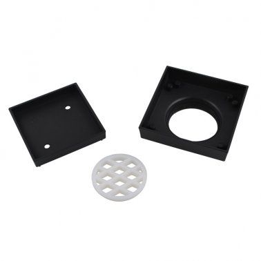 OX002.FD Black, Electroplated Black Square Floor-mounted Floor Waste