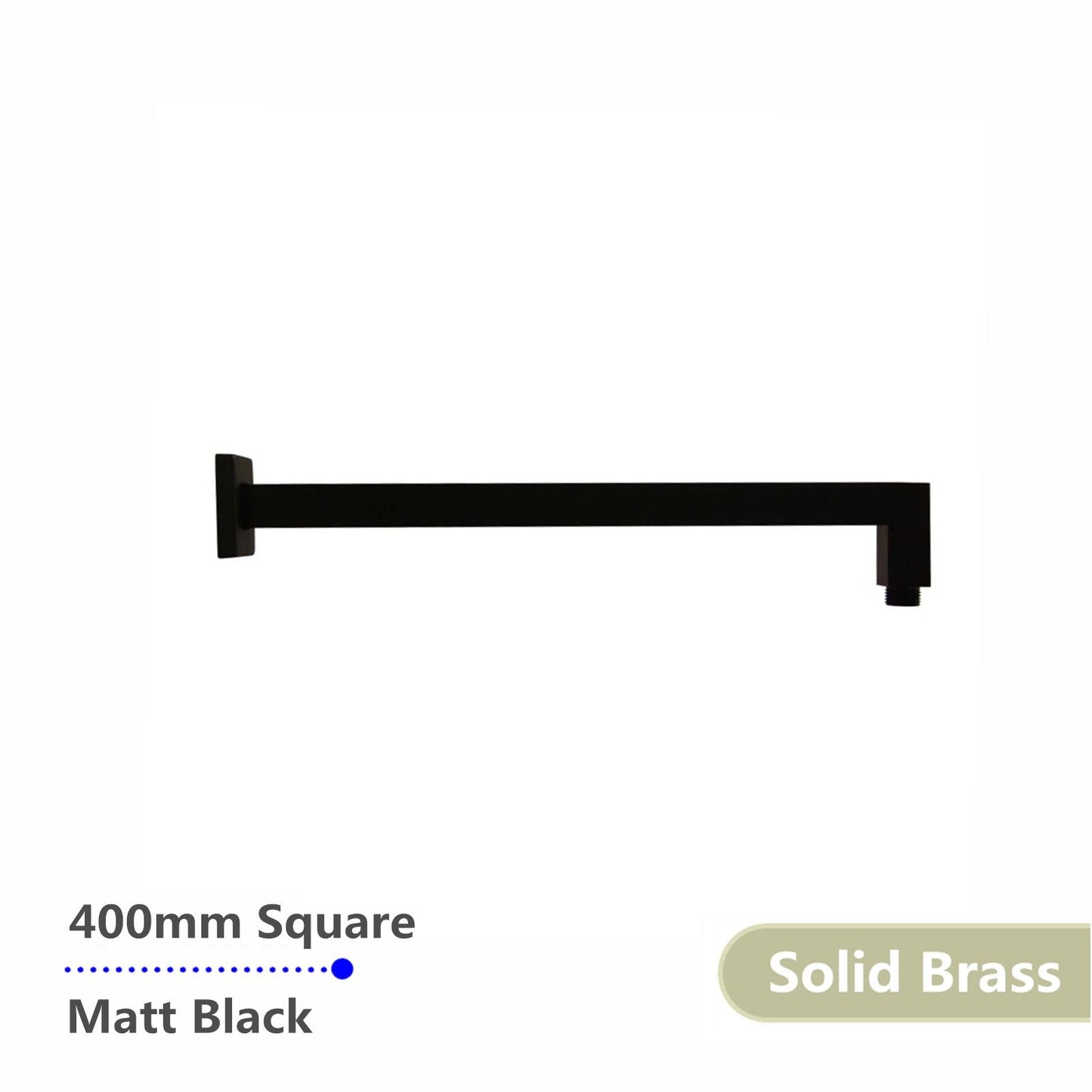OX0104.SA Matte Black Square Wall Mounted Shower Arm