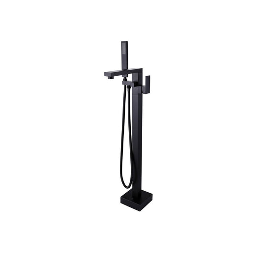 OX0117.BS Ottimo Matte Black Square Free Standing Bath Mixer