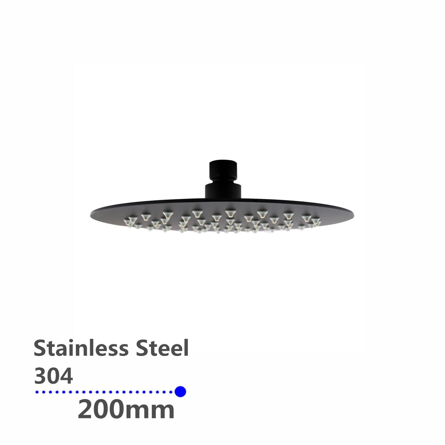 OX0119.SH Matte Black Round Wall Mounted Shower Head