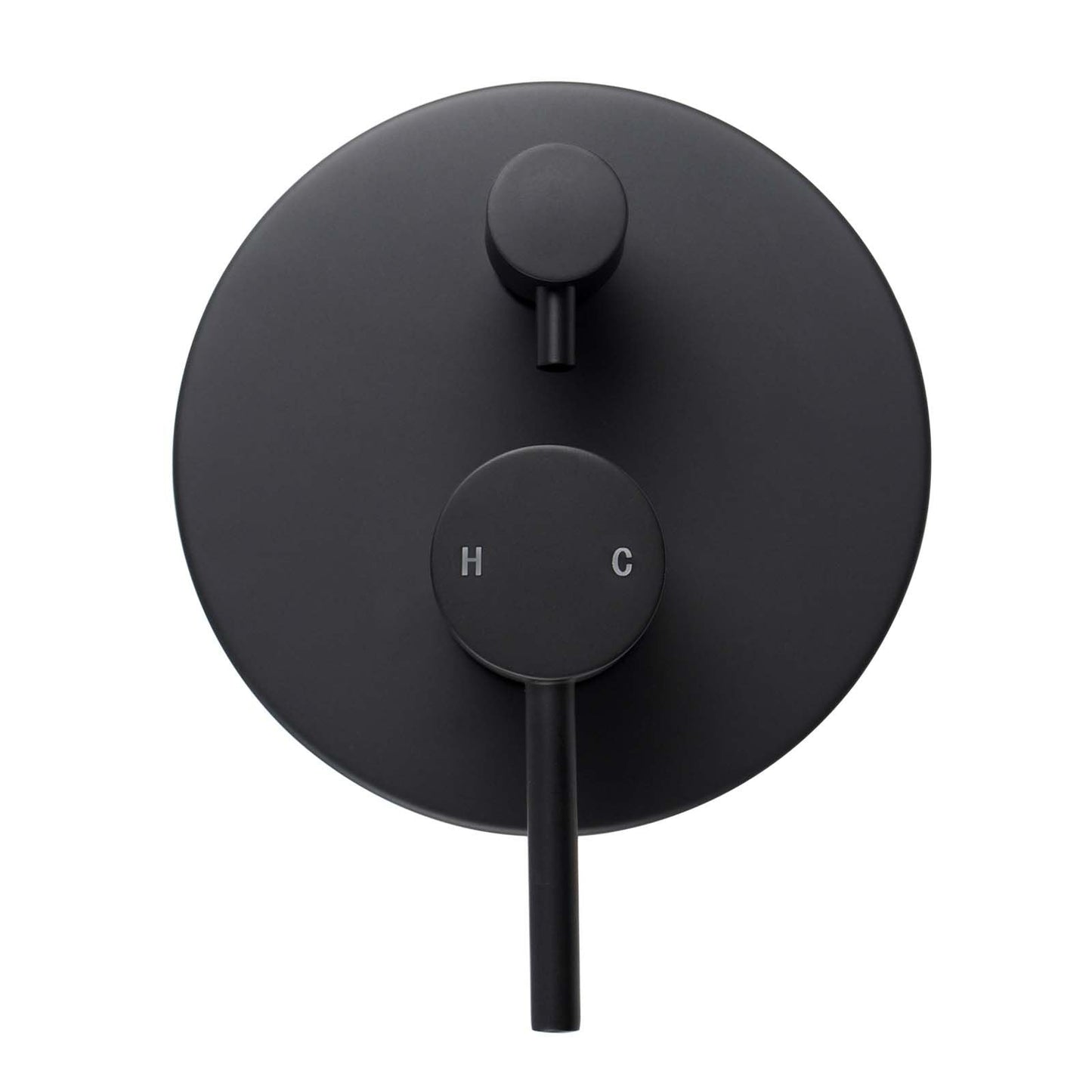 OX0125-2.ST LUCID PIN Matte Black Round Wall Mounted Mixer Diverter