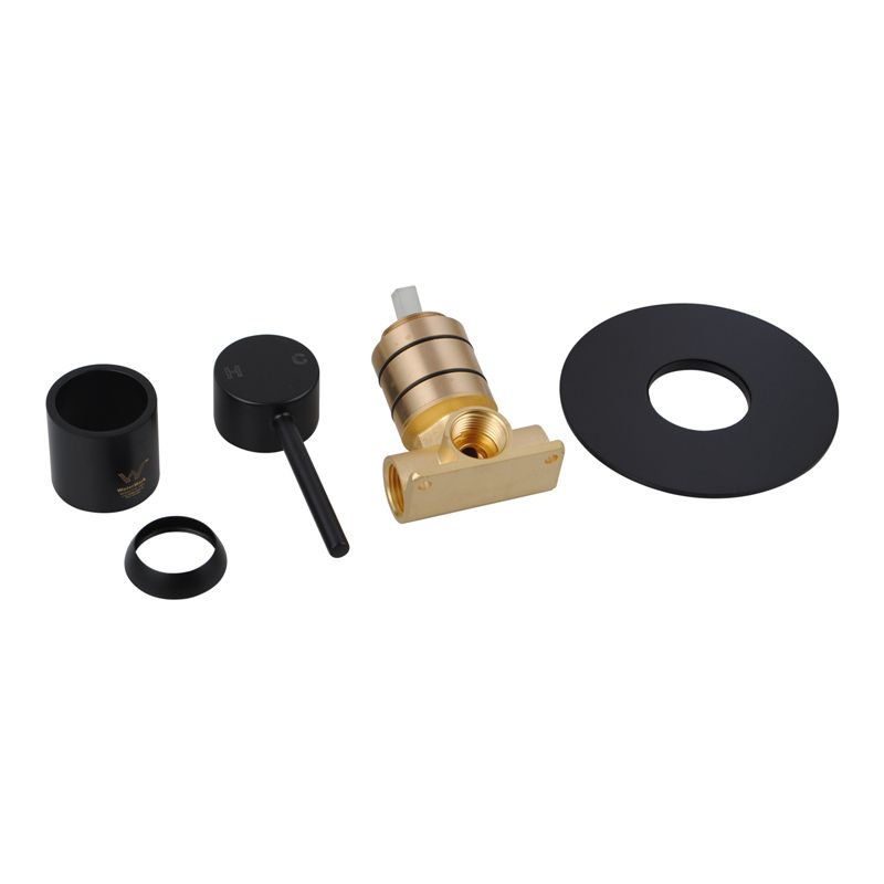 OX0126-2-65.ST LUCID PIN Matte Black Round Wall Mounted Wall Mixer