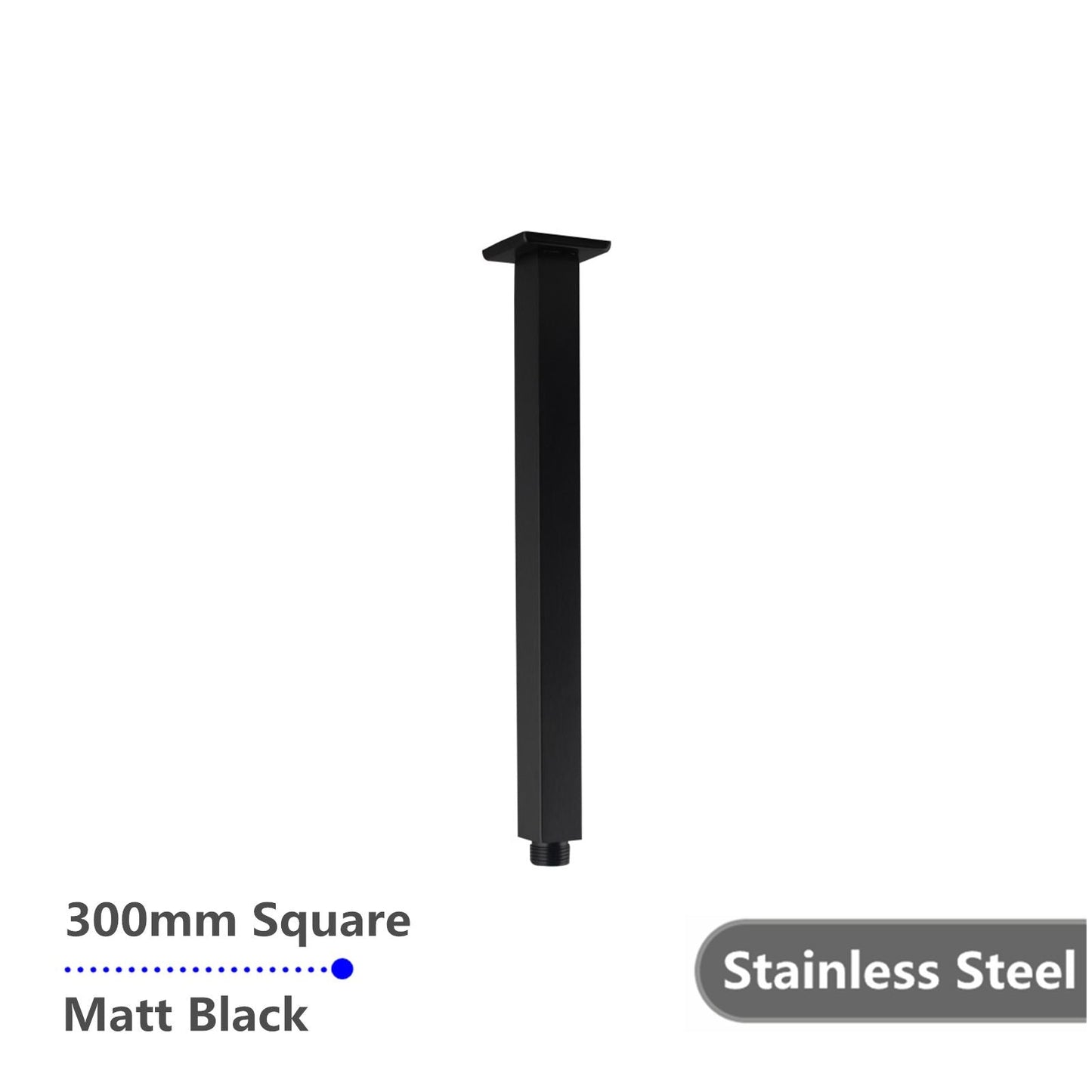 OX0126.SA Brushed Black Square Ceiling Mount Shower Arm