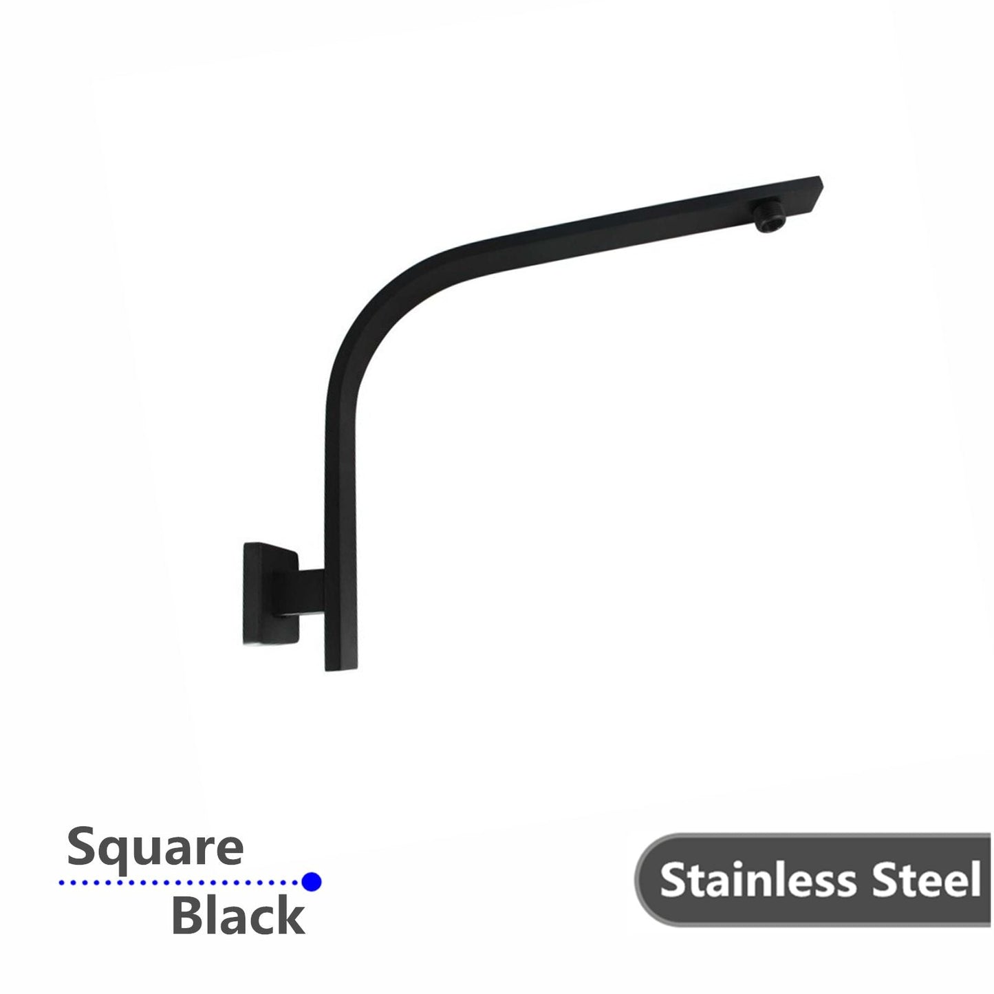 OX0129.SA Matte Black Square Wall Mounted Shower Arm