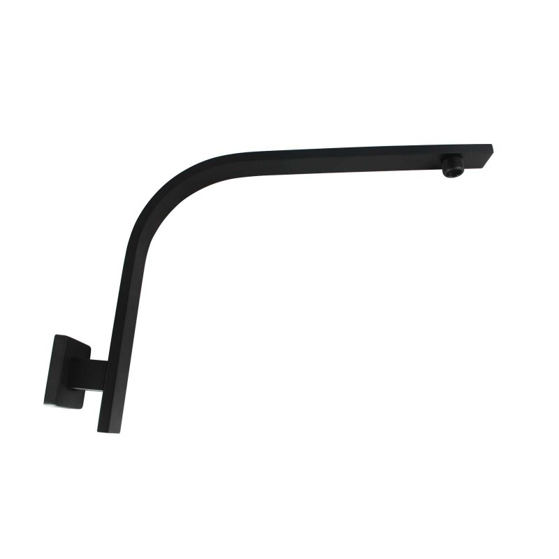 OX0129.SA Matte Black Gooseneck, Square Wall Mounted Shower Arm