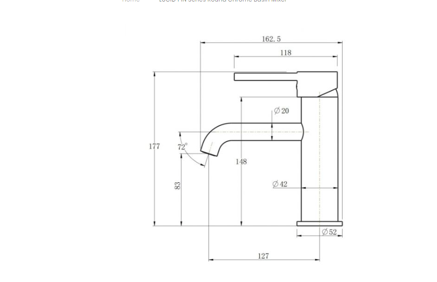 OX0150.BM LUCID PIN Matte Black Round Counter-mounted Basin Mixer