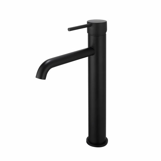 OX0151.BM LUCID PIN Polished Black Round Above Counter Tall Basin Mixer