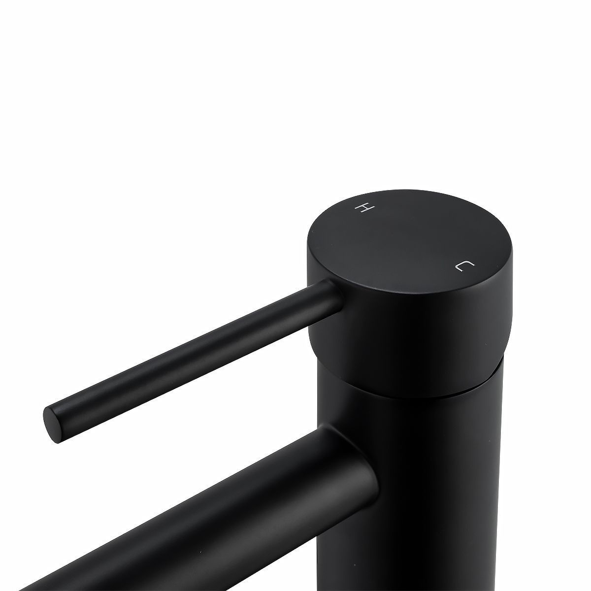 OX0151.BM LUCID PIN Polished Black Round Above Counter Tall Basin Mixer