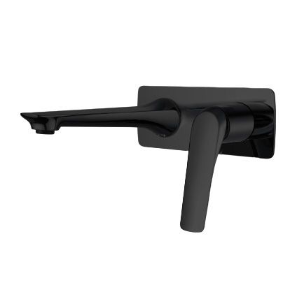 OX0159.BM Matte Black Square Wall Mounted Wall Mixer