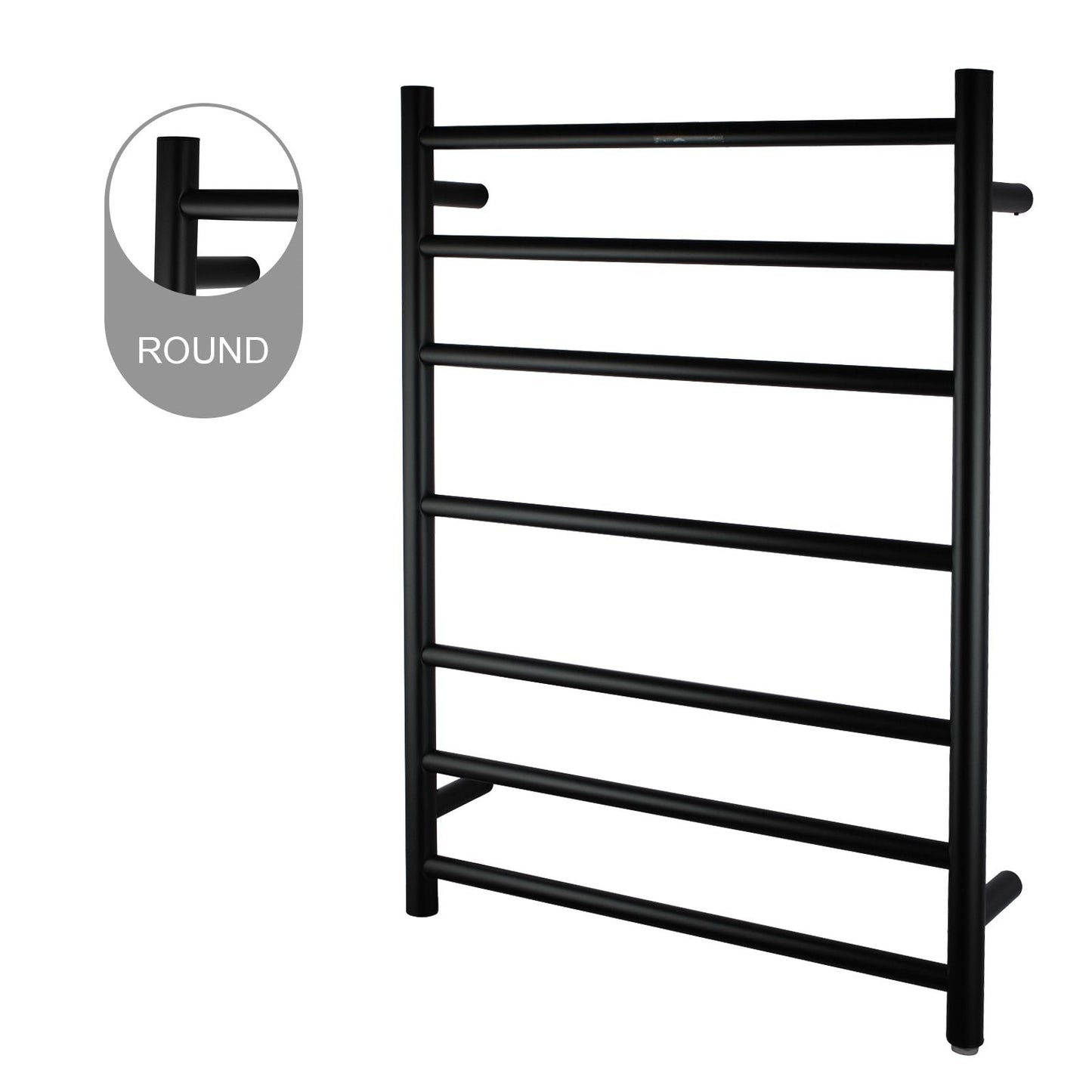 OX07.R.HTR Matte Black Round Wall Mounted Towel Warmer