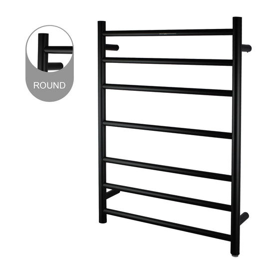 OX07.R.HTR Matte Black Round Wall Mounted Towel Warmer