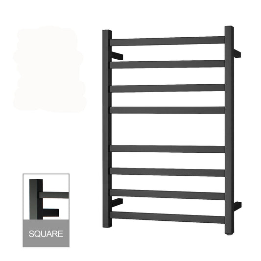 OX08.S.HTR Matte Black Square Wall Mounted Towel Warmer