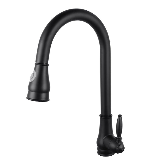 OX1018.KM Matte Black Round Above Counter Kitchen Mixer