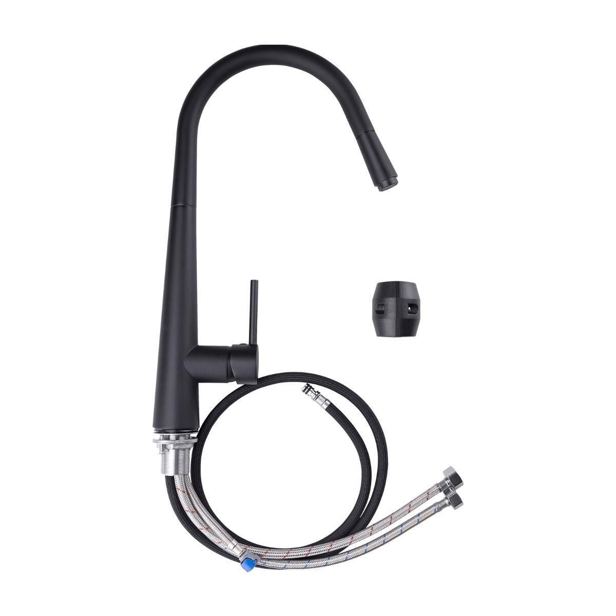 OX1021.KM OX Matte Black Round Kitchen Mixer